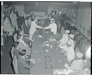 Katsuo Okazaki and U Kyaw Nyein Agreeing on Pact