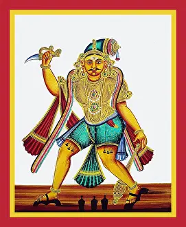 Mace Prints: Kattavarayan wearing padukas (wooden clogs)