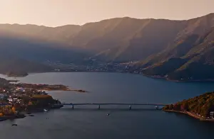 Lake Kawaguchi Prints: Kawaguchi lake in evening