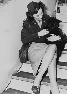Lieutenant Prints: Kay Summersby Holding Scottish Terrier
