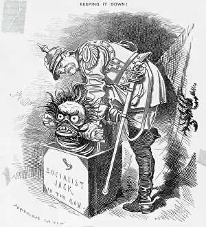 Oppression Prints: Keeping It Down! Political Cartoon by Edward Linley Sambourne