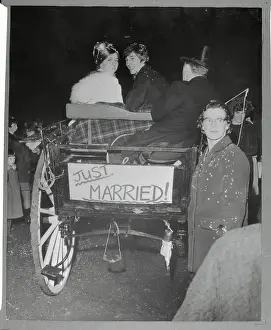 Keith Hopwood and His Bride, Penny Pagni Driving Away in a Horse-and-Buggy