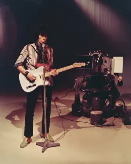 Keith Richards on a TV set