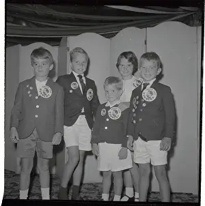 Kennedy Children Posing with Kennedy Buttons