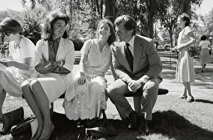 Kennedy Family Members Sitting Together at John F. Kennedy Jr. School Graduation