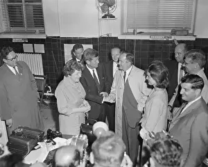 1960 Us Presidential Election Prints: Kennedy and Humphrey Shaking Hands