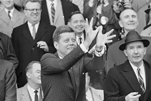 Kennedy at Opening Day of Baseball