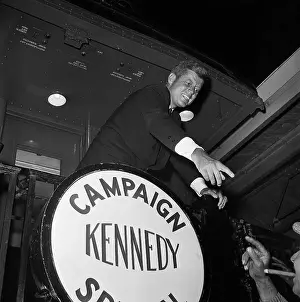 Kennedy Reaches Down to Crowd