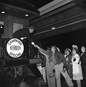 1960 Us Presidential Election Prints: Kennedy Shakes Hand in Campaign