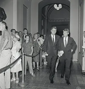 1960 Us Presidential Election Prints: Kennedy Walking to Senate Floor
