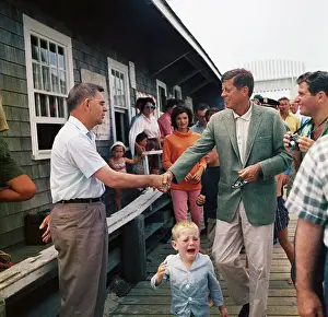 Kennedys on Pier at Hyannisport