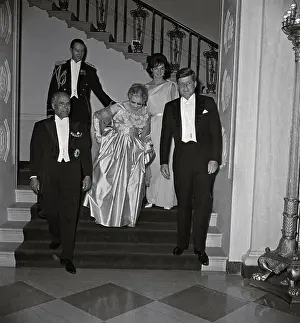 Dignitaries Prints: Kennedys and Tunisian Leader Entering State Dinner