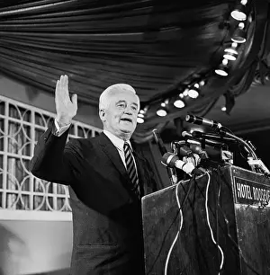 Kenneth Keating Gesturing at Podium
