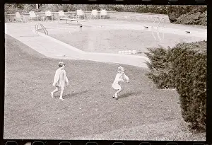 Glen Cove Prints: Kerry Kennedy Playing Near a Swimming Pool