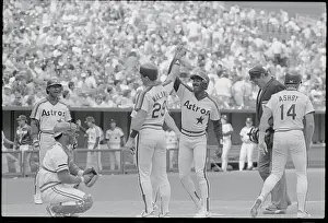 Kevin Bass and Denny Walling Joining Hands on the Field