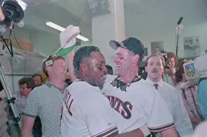 Kevin Mitchell and Will Clark Celebrating Win