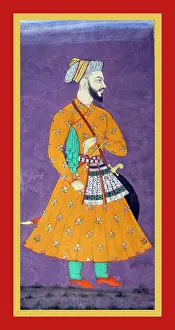 Persian Prints: Khairat khan stands in a flower-patterned orange tunic