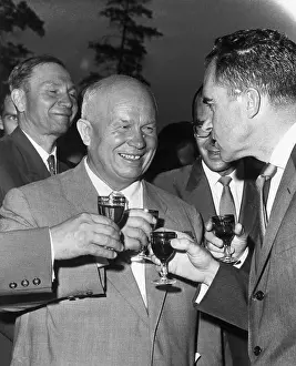 Communism Prints: Khrushchev and Nixon Drinking Pepsi-Cola