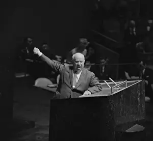 General Assembly Building Prints: Khrushchev Speaking at United Nations