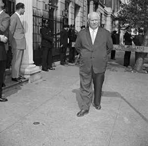 Khrushchev Taking a Walk Outside Headquarters