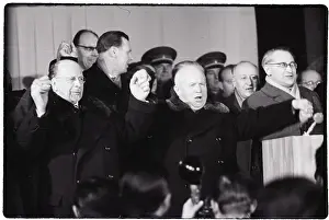 East German Prints: Khrushchev and Ulbricht Sing the Internationale