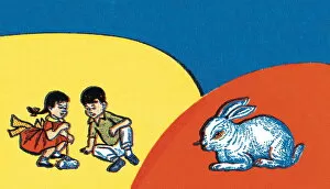 Kids and bunny