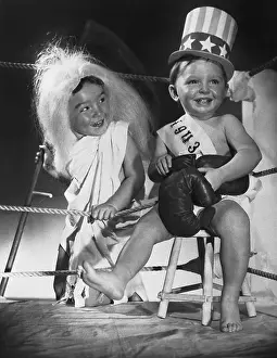 Sash Prints: Kids Dressed as Father Time and Baby New Year