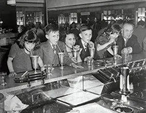 Ice Cream Float Prints: Kids Drinking Ice Cream Sodas