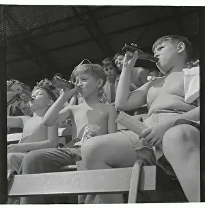 Thirst Prints: Kids Drinking Soda Pop Simultaneously