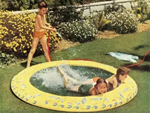 Illustration And Painti Gallery: Kids Playing in Pool