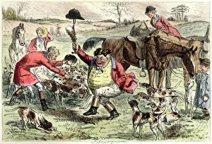 Horseback Riding Gallery: The kill at a Victorian fox hunt