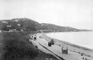 Prints of circa 1885: The beach at Killiney Head overlooking Dublin Bay, Irelands largest enclosed harbour. (Photo by Francis Frith/Getty Images) Dublin, Ireland Prints: Killiney Head