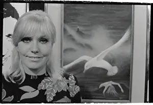 Kim Novak Standing by Her Painting