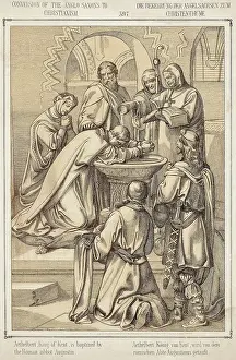 Kent Prints: King Aethelbert Being Baptized/Illus