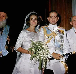 King Constantine of Greece with Bride Anne-Marie