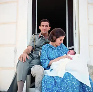 Newborn Prints: King Constantine and Queen Anne-Marie with Baby