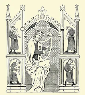 Instrument Prints: King David Playing the Lyre