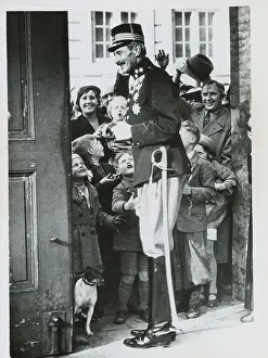 Christian X Prints: King of Denmark and Adoring Crowd