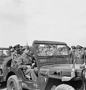 Jeep Prints: King Faisal with Shah of Iran in Jeep