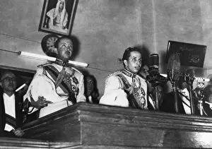 Baghdad Prints: King Faisal Takes Oath with Abdul Ilah Nearby