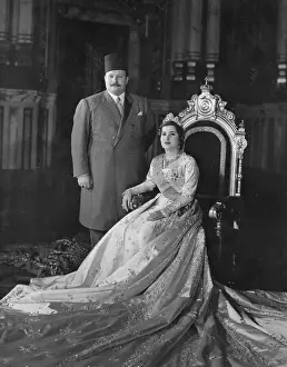 King Farouk Posing with New Bride