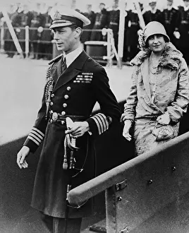George Vi Prints: King George VI and Queen Elizabeth Disembarking