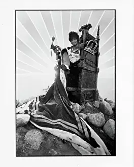 Prints of 1962: Rock and roll singer Little Richard poses for a portrait sitting in a throne as he marks his return to secular music with his Quincy Jones produced album The King Of The Gospel Singers which The Architect of Rock: The King Of The Gospel Singers