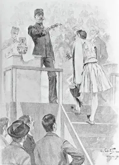 Honor Prints: King of Greece Presenting Award to Winner