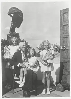 King Gustaf V with His Great Grandchildren