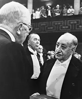 Guatemalan Prints: King Gustav Adolf Presenting Asturias with Nobel Prize