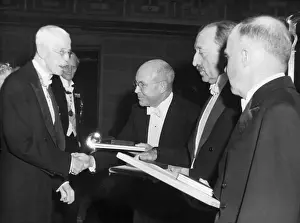 Presentation Prints: King Gustav W/3 Nobel Prize Winners