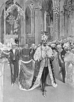 Haakon Vii Prints: King Haakon Arriving at His Coronation