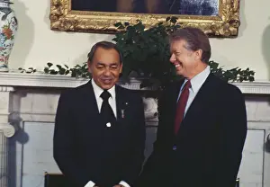 Huty34050 Prints: King Hassan And President Carter