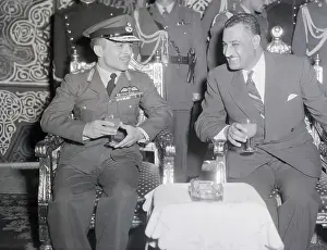 King Hussein Drinks with Gamal Abdel Nasser